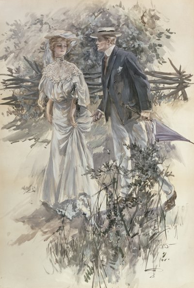 La passeggiata nel giardino da Harrison Fisher