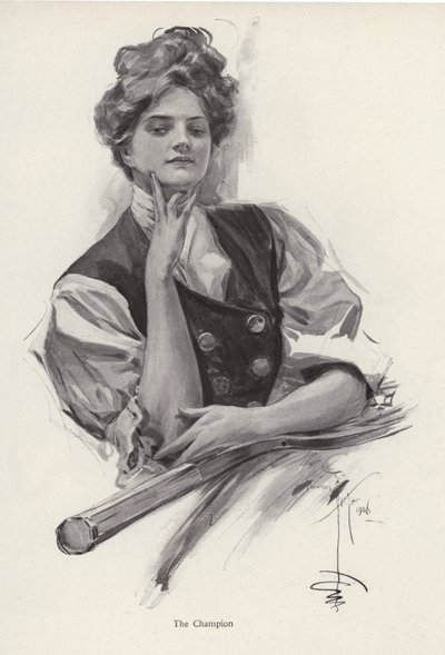 Giovane donna, campionessa di tennis da Harrison Fisher
