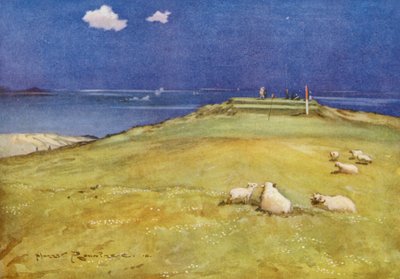 Campi da golf: Gullane, il sesto green e il settimo tee da Harry (1878 1950) Rountree