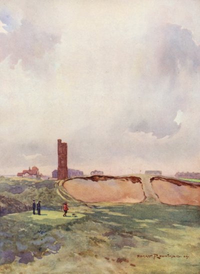 Campi da golf: Littlestone, il colpo dal diciassettesimo tee da Harry (1878 1950) Rountree