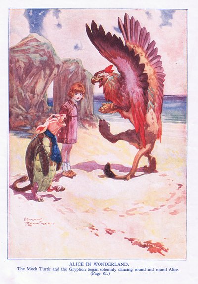 La tartaruga finta e il Grifone iniziarono a girare solennemente intorno ad Alice da Harry Rountree