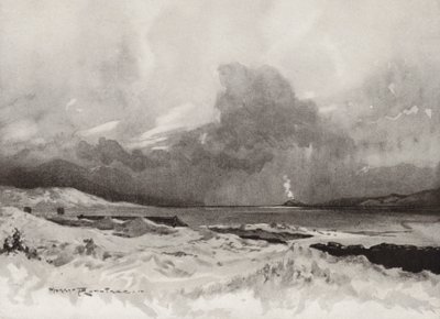 Campi da golf: Harlech, guardando attraverso la quarta buca da Harry (1878 1950) Rountree