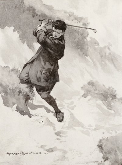 Campi da golf: Sandwich, giocando sul green da "Hades" da Harry (1878 1950) Rountree
