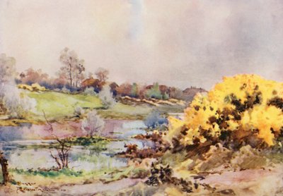 Campi da golf: lavorando, guardando indietro al sedicesimo green da Harry (1878 1950) Rountree