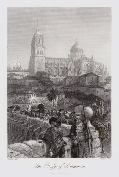 Il ponte di Salamanca (incisione) da Harry (after) Fenn