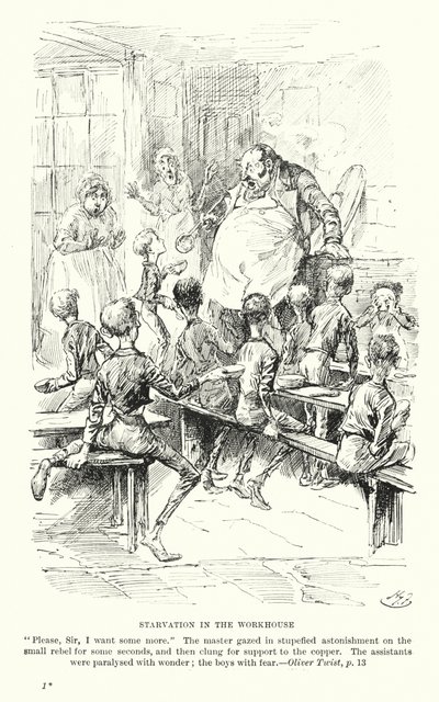 Illustrazione per Oliver Twist di Charles Dickens da Harry (after) Furniss