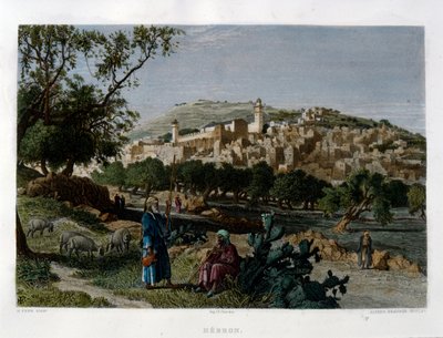 Hebron, inciso da Alfred Krausse dopo un quadro di Harry Fenn, pubblicato in Picturesque Palestine, circa 1875 da Harry ) Fenn