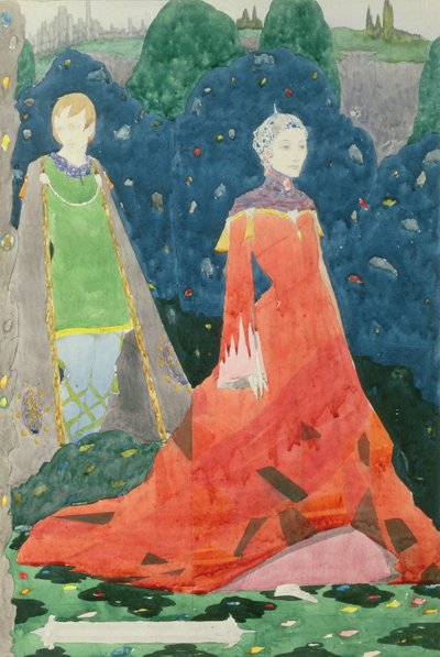Design per la Finestra di Ginevra che mostra la Countess Cathleen da Harry Clarke