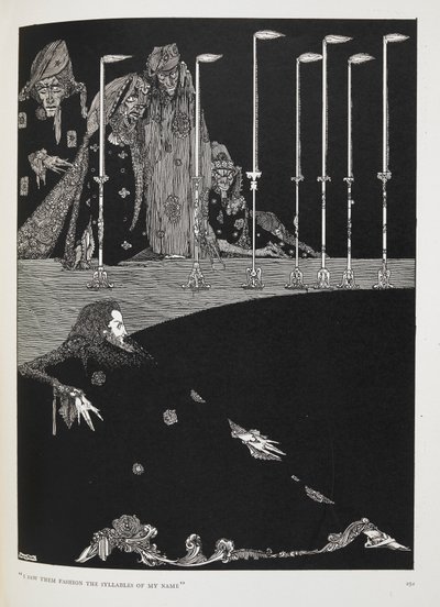 Ho visto formare le sillabe del mio nome. Illustrazione per la storia, Il pozzo e il pendolo da Harry Clarke