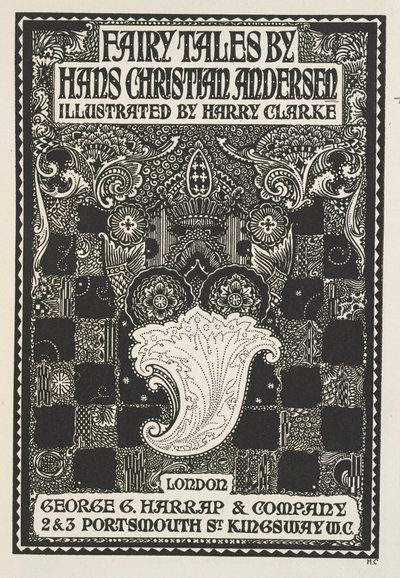 Pagina del titolo illustrata, con simboli e quadrati. da Harry Clarke