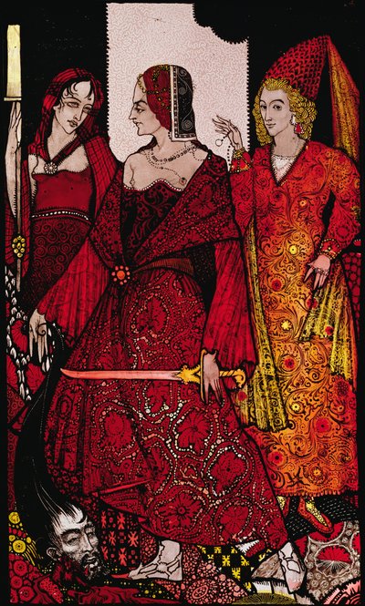Regine che tagliano i maiali di Glanna... Illustrazione di Harry Clarke da 