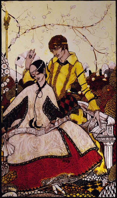 Sette giorni di canicola lasciamo passare, nominando regine a Glenmacnass, illustrazione di Harry Clarke da 