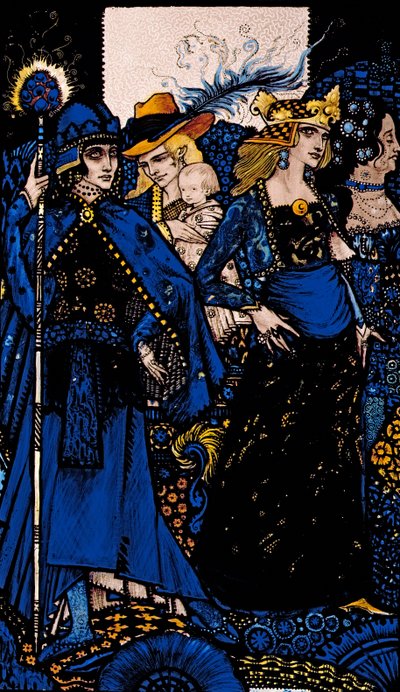 Le regine di Saba, Meath e Connaught, illustrazione di Harry Clarke da 