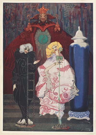 La Pastorella e lo Spazzacamino. "Hai davvero il coraggio di andare nel vasto mondo con me?" chiese lo Spazzacamino. da Harry Clarke