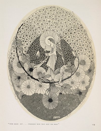 Alla primavera in arrivo. Con chiave magica... sbloccando i boccioli che tengono le rose. da Harry Clarke