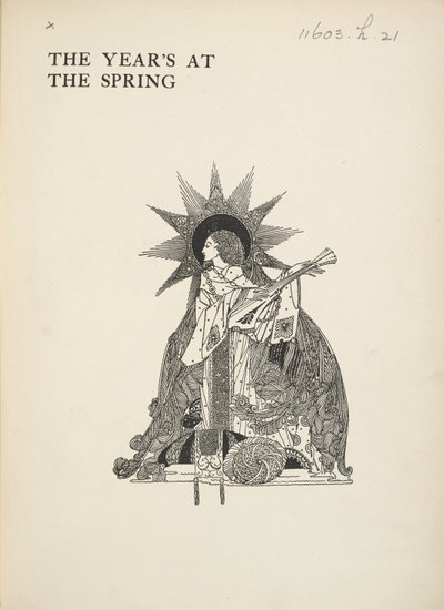Illustrazione senza titolo. Una donna che suona uno strumento musicale da Harry Clarke