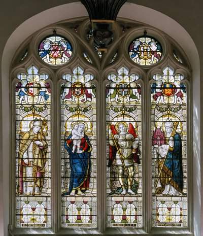 Oxford, Cappella del Brasenose College, James Powell & Sons, Harry Ellis Wooldridge, San Cedda, Madonna e Bambino, San Michele, San Ugo da Harry Ellis Wooldridge