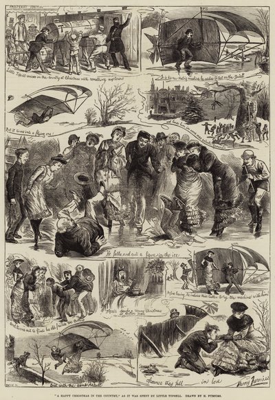 Un felice Natale in campagna, come trascorso da Little Topsell da Harry Furniss