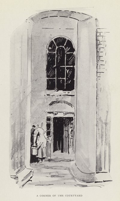 Un angolo del cortile da Harry Furniss