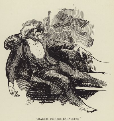 Charles Dickens esausto da Harry Furniss