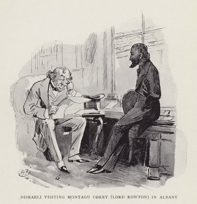Disraeli visita Montagu Corry (Lord Rowton) ad Albany da Harry Furniss