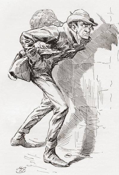 Dolge Orlick. Illustrazione di Harry Furniss per il romanzo di Charles Dickens 