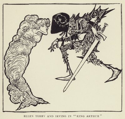 Ellen Terry e Irving in Re Artù da Harry Furniss