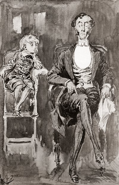 Illustrazione di Harry Furniss per il romanzo Dombey e Figlio di Charles Dickens da Harry Furniss