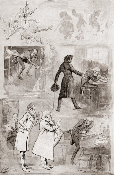 Illustrazione per A Christmas Carol da The Christmas Books di Charles Dickens da Harry Furniss