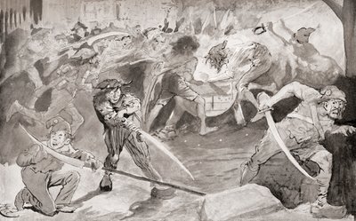 Illustrazione per il romanzo di Charles Dickens Una storia di due città da Harry Furniss