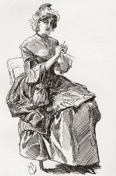 Illustrazione per il romanzo Una storia tra due città di Charles Dickens da Harry Furniss