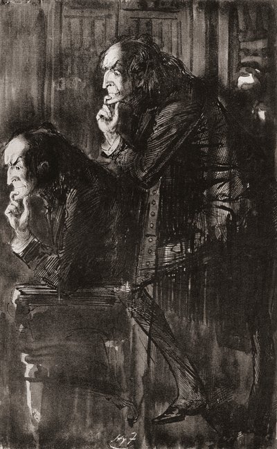Illustrazione per il romanzo di Charles Dickens Il patto del fantasma da Harry Furniss