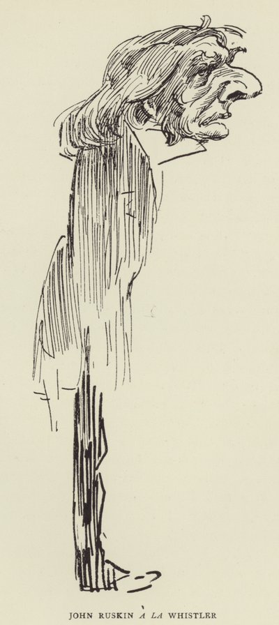 John Ruskin alla Whistler da Harry Furniss