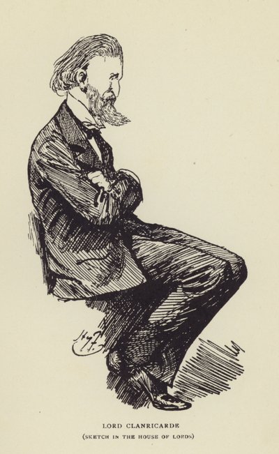Lord Clanricarde, schizzo nella Camera dei Lord da Harry Furniss