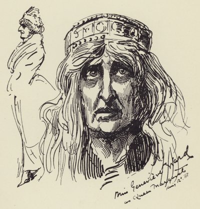 Miss Genevieve Ward come Regina Margherita da Harry Furniss