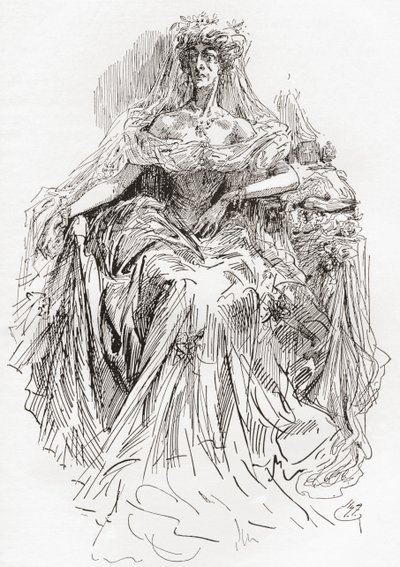 Miss Havisham (incisione) da Harry Furniss