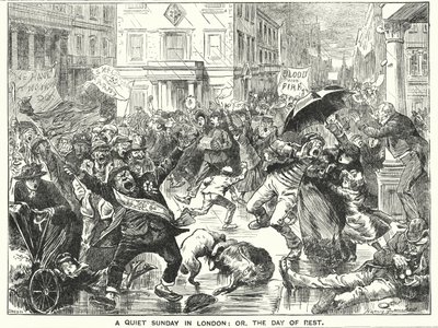 Cartone animato Punch: Una tranquilla domenica a Londra; o, il giorno di riposo da Harry Furniss
