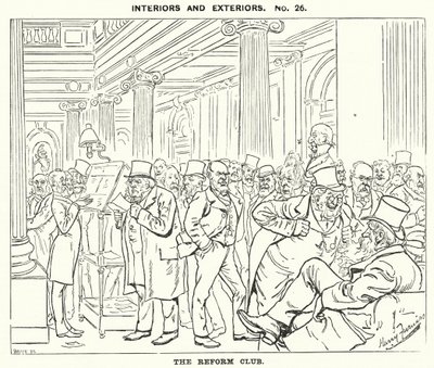Cartone animato di Punch: Il Reform Club (incisione) da Harry Furniss