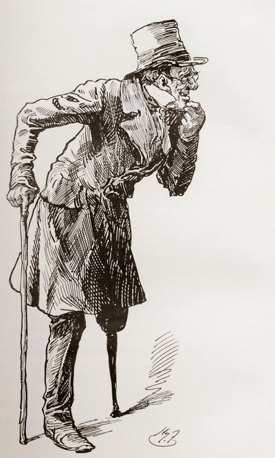 Silas Wegg sulla Strada per il Bower da Harry Furniss
