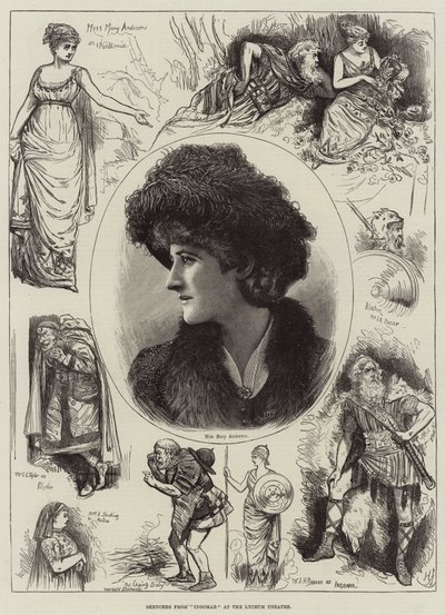 Schizzi da Ingomar al Lyceum Theatre da Harry Furniss