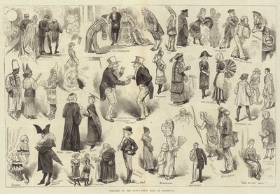 Schizzi del ballo in maschera a Liverpool da Harry Furniss