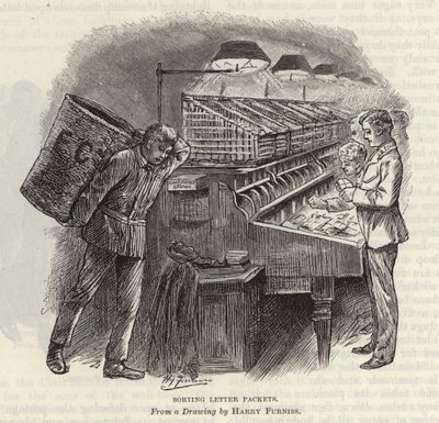 Smistamento dei pacchetti di lettere da Harry Furniss