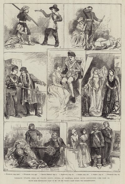 Tableaux Vivants dai romanzi di Sir Walter Scott, a Cromwell House, South Kensington da Harry Furniss