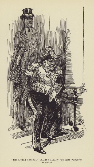 Il piccolo ammiraglio che lascia Albany per qualche funzione a corte da Harry Furniss