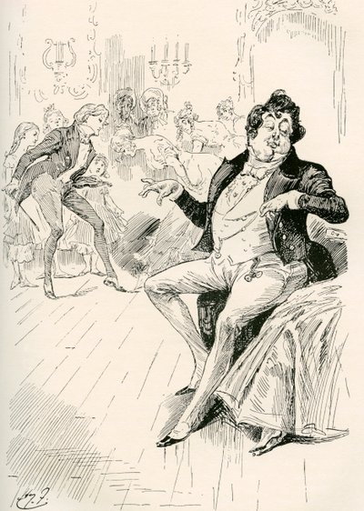 I Turveydrop, Senior e Junior. Illustrazione di Harry Furniss per il romanzo di Charles Dickens 