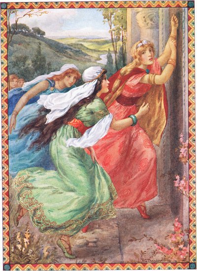 Emer ha raggiunto la porta per primo (dalla Porzione Campioni) (litografia a colori) da Harry George Theaker