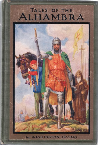 Disegno della prima di copertina, illustrazione da "Tales of Alhambra", 1940 circa (litografia a colori) da Harry George Theaker