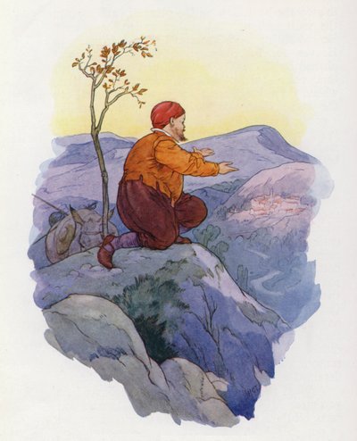 Illustrazione per Don Chisciotte (litografia a colori) da Harry George Theaker