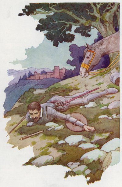 Illustrazione per Don Chisciotte (litografia a colori) da Harry George Theaker