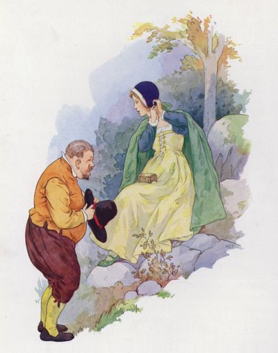 Illustrazione per Don Chisciotte (litografia a colori) da Harry George Theaker
